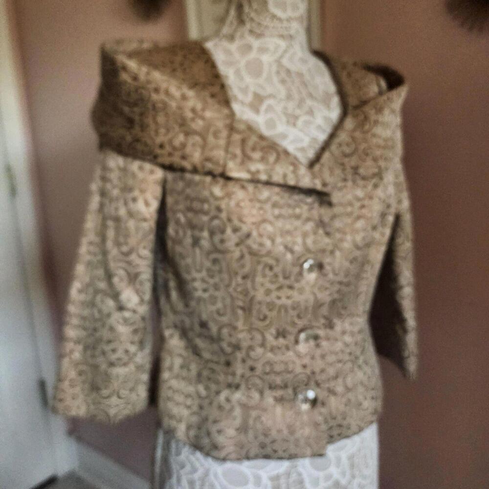 Flawless Worth Unique blazer jackert gray tan beige beautiful 8